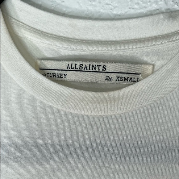 ALL SAINTS basic white everyday long sleeveless tee XS - Picture 4 of 6